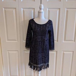 Lucky Brand Sweater Dress with Fringe Hem